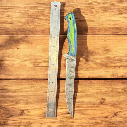12" Handmade Knife Premium Damascus Fillet Knife & Kitchen Fillet Knife With wood handle