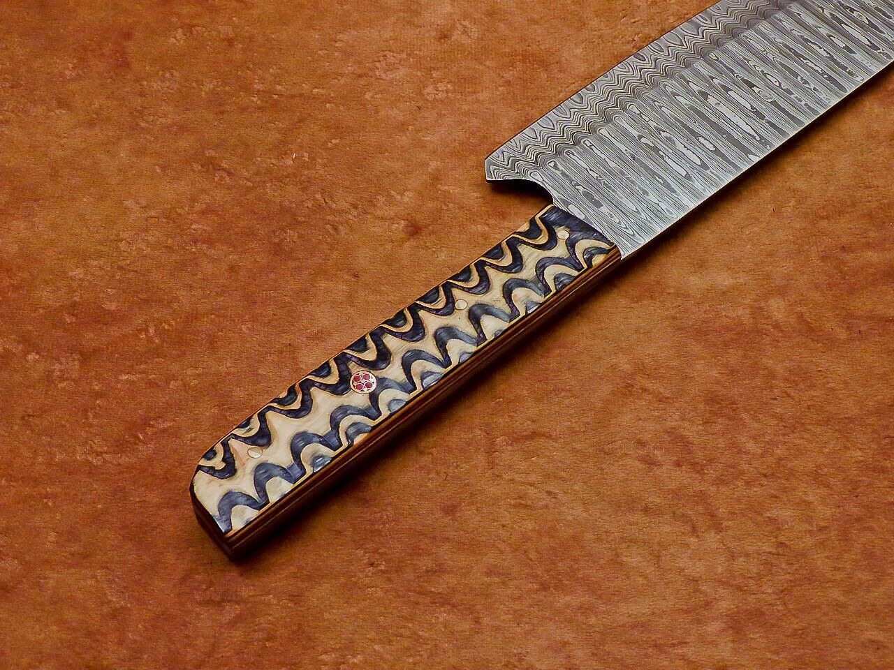 13" Professional Chef Kitchen Knife Damascus Blade "HARD WOOD"