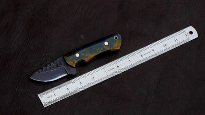 7" Everest Custom Handmade Full Tang D2 Steel Hunting Skinner EDC Knife Resin Handle with Leather Sheath