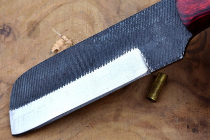 Handcrafted Carbon Steel Bull Cutter Knife With Sheath Custom Bull Cutter Knife for Hunting