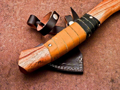 Handmade Carbon Steel Viking Axe – Bearded Camping Hatchet Tomahawk