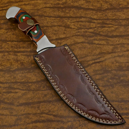 Handmade D2 Full Tang Bowie EDC Hunting Knife – Pakka Wood Handle with Sheath