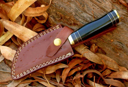 8 Inch Handmade Damascus Bowie Knife with Resin and Brass Handle