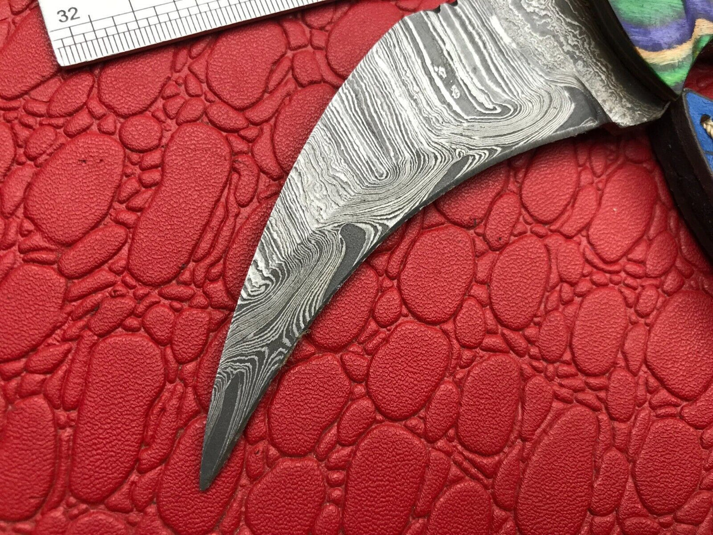 Handmade Best Damascus Karambit Knife Full Tang Damascus Steel Karambit with Wood Handle