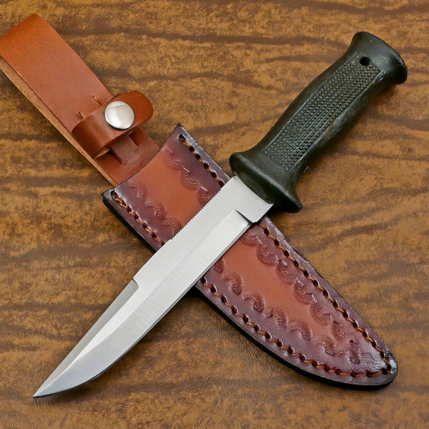 Custom Handmade D2 Steel Bowie Knife – 12-Inch Hunting & Outdoor Blade