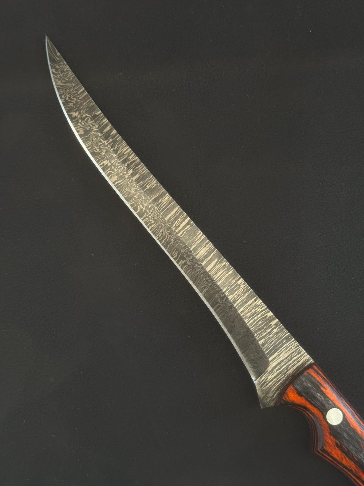 13" Handmade Damascus Fillet Knife Custom Fillet Knife with Pakka Wood Handle & Sheath