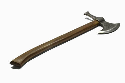 Viking Battle Axe – Forged Iron Steel Blade with Wooden Handle