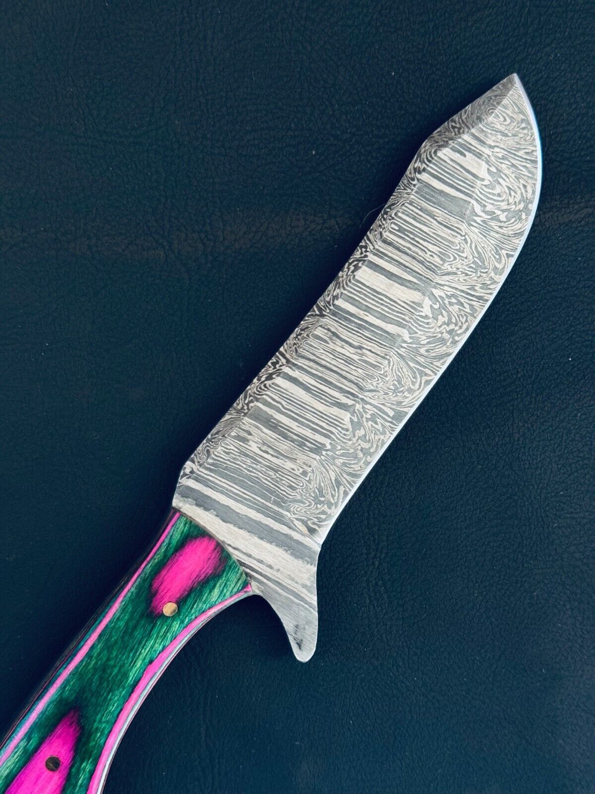 Cowboy Best Damascus Steel Bull Cutter Knife Custom 12" Bull Cutter Knife With Wood Handle