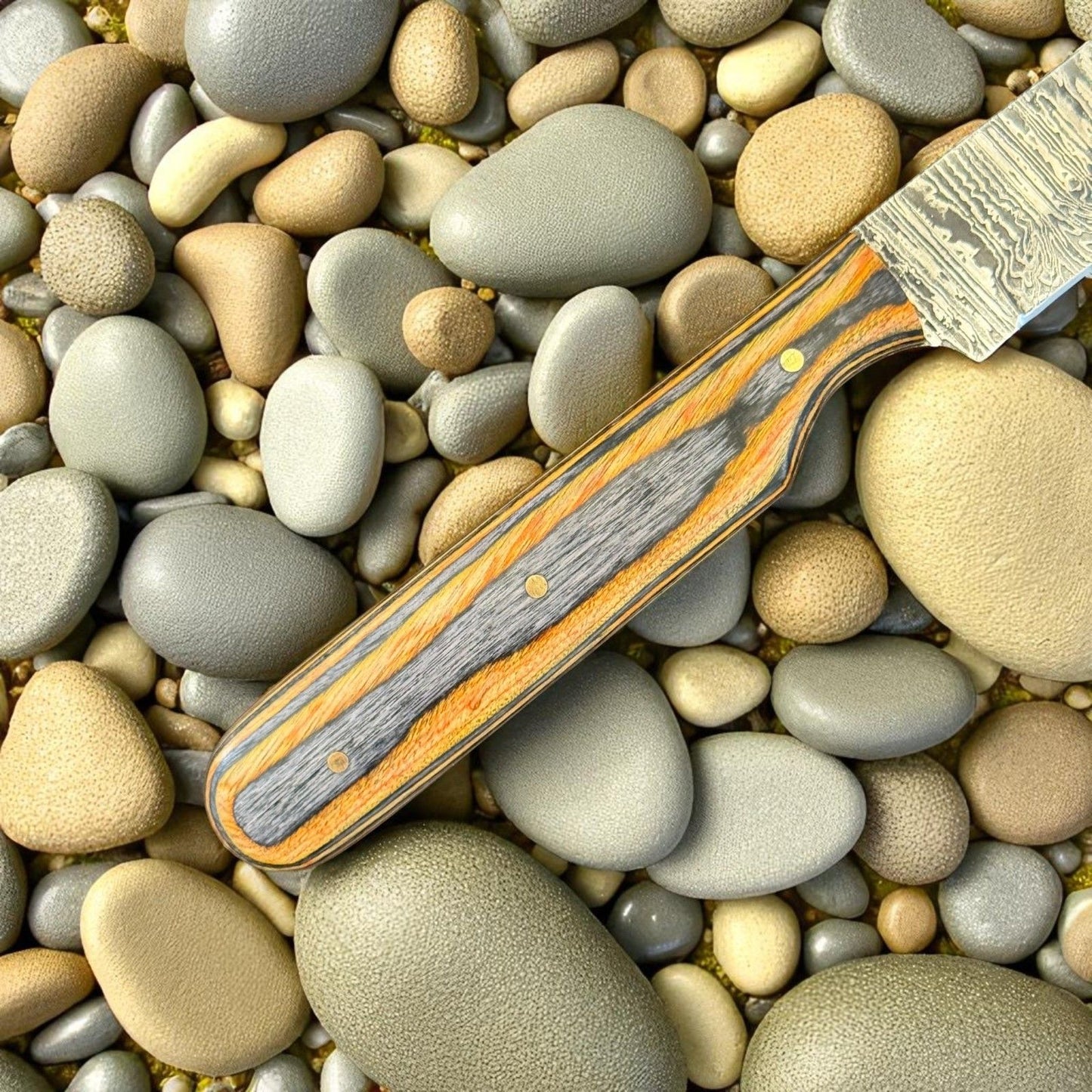 12" Custom Handmade Damascus Fillet Knife with Wood Handle for Kitchen W/Sheath