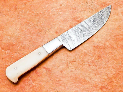 11" Handmade Damascus Steel Chef Kitchen Knife with Camel Bone Handle – Professional Chef Knife