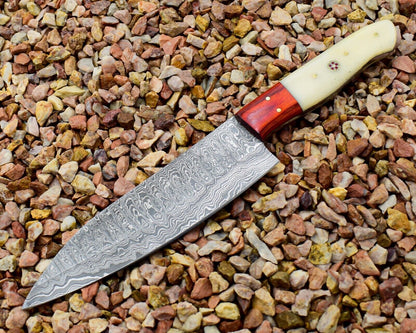 Premium Quality Professional Chef Knife | Handmade Damascus Steel with Bone Handle