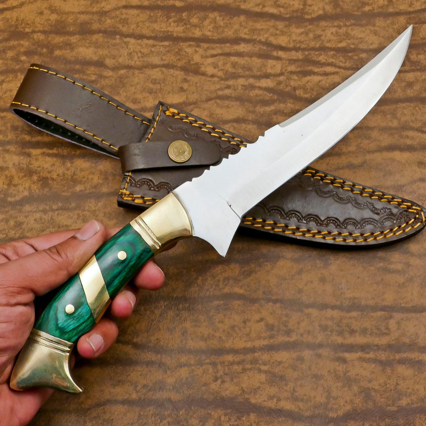 Handmade D2 Steel Full Tang Bowie Knife | 12" Hunting & Outdoor Sport Blade