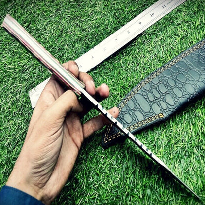 12" Heritage Forge Hand-Forged Carbon Steel Bowie Knife | Walnut Wood Handle