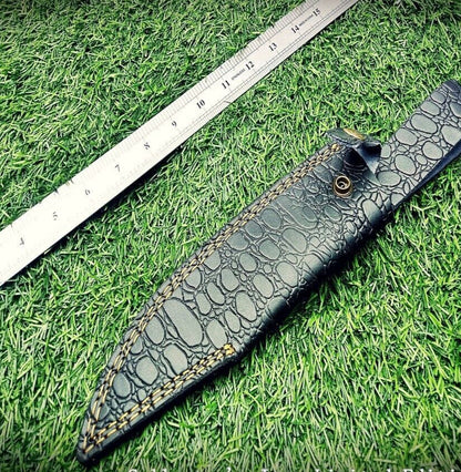 12" Heritage Forge Hand-Forged Carbon Steel Bowie Knife | Walnut Wood Handle