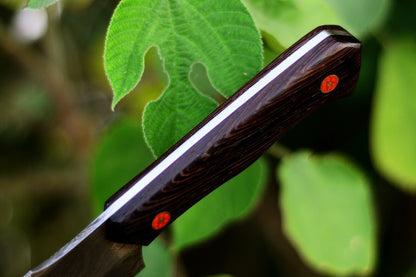 10 Inch Custom Handmade Damascus Steel Hunting Knife with Wenge Wood Handle