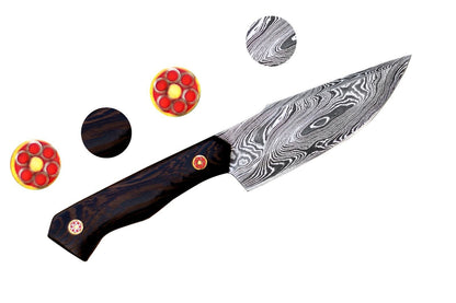 10 Inch Custom Handmade Damascus Steel Hunting Knife with Wenge Wood Handle