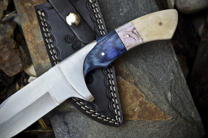 Hunting Skinner Knife – AUS-8 Steel, Mixed Material Handle, Steel Guard, Outdoor Sports