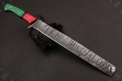 16" Hand Forged Fire Damascus Steel Brisket Knife – Custom Kitchen & Chef Knife