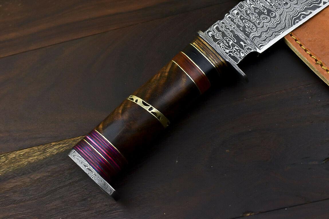 13.7" Damascus Talon Bowie Knife with Walnut Wood Handle