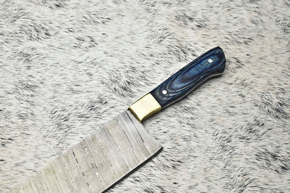 Cutlery Salvation Handmade Damascus Steel Full Tang Kitchen Chef Knife – 11" Blade,Sharpened at 20°