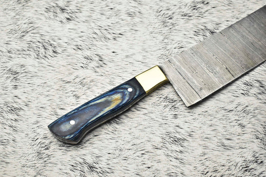 Cutlery Salvation Handmade Damascus Steel Full Tang Kitchen Chef Knife – 11" Blade,Sharpened at 20°