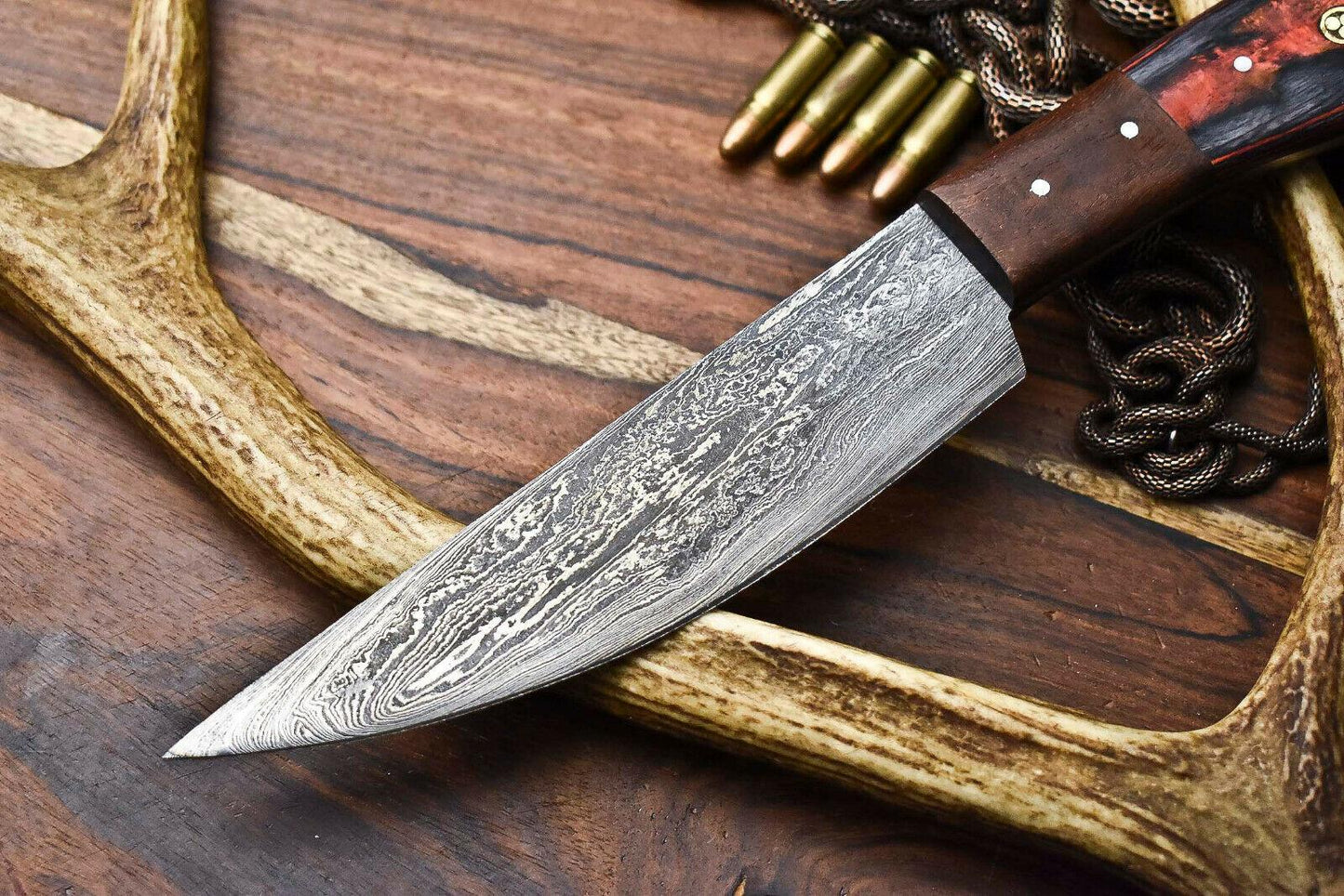 Hand Forged Damascus Steel Chef Knife – Full Tang, Handmade Kitchen Blade