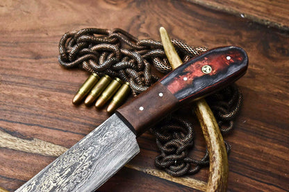Hand Forged Damascus Steel Chef Knife – Full Tang, Handmade Kitchen Blade