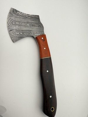 Handmade Twist Damascus Axe Knife |   Chopper Hunter Axe with Walnut Wood Handle – Tactical Damascus Steel Axe