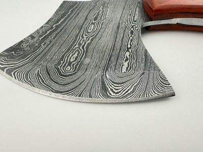 Handmade Twist Damascus Axe Knife |   Chopper Hunter Axe with Walnut Wood Handle – Tactical Damascus Steel Axe