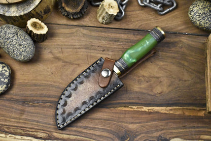 Hand Forged Twist Damascus Skinner Knife with Gut Hook – Micarta Handle Hunting Tool