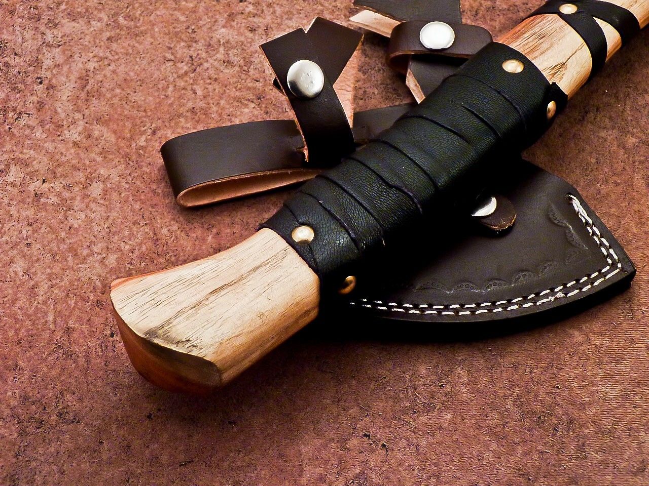 Custom Handmade Carbon Steel Viking Bearded Axe – 14.5" Camping Hatchet Tomahawk