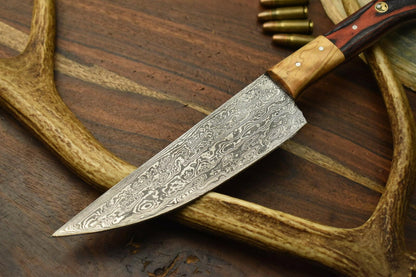 Artisan Hand Forged Damascus Steel Chef Knife – Full Tang Kitchen Blade
