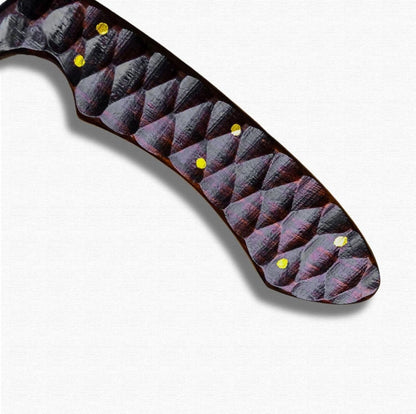 Custom Handmade Damascus Meat Cleaver – 12" Chef Butcher Knife with 7" Raindrop Blade, Wooden Handle & Leather Sheath