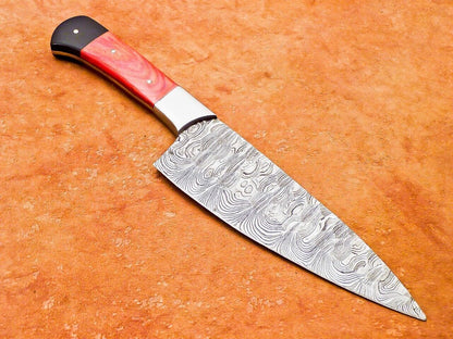 Handmade 12" Damascus Steel Chef Knife with Hardwood Handle