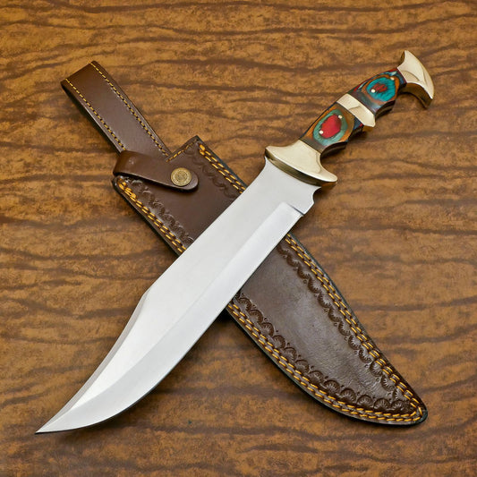 Titanium  12-Inch D2 Steel Full Tang Massive Bowie Hunting & Sport Knife