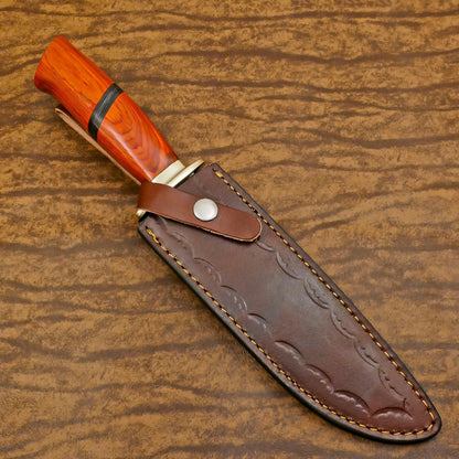 Handmade D2 Steel Bowie EDC Hunting Knife with Pakka Wood Handle – 12 Inch Full Tang