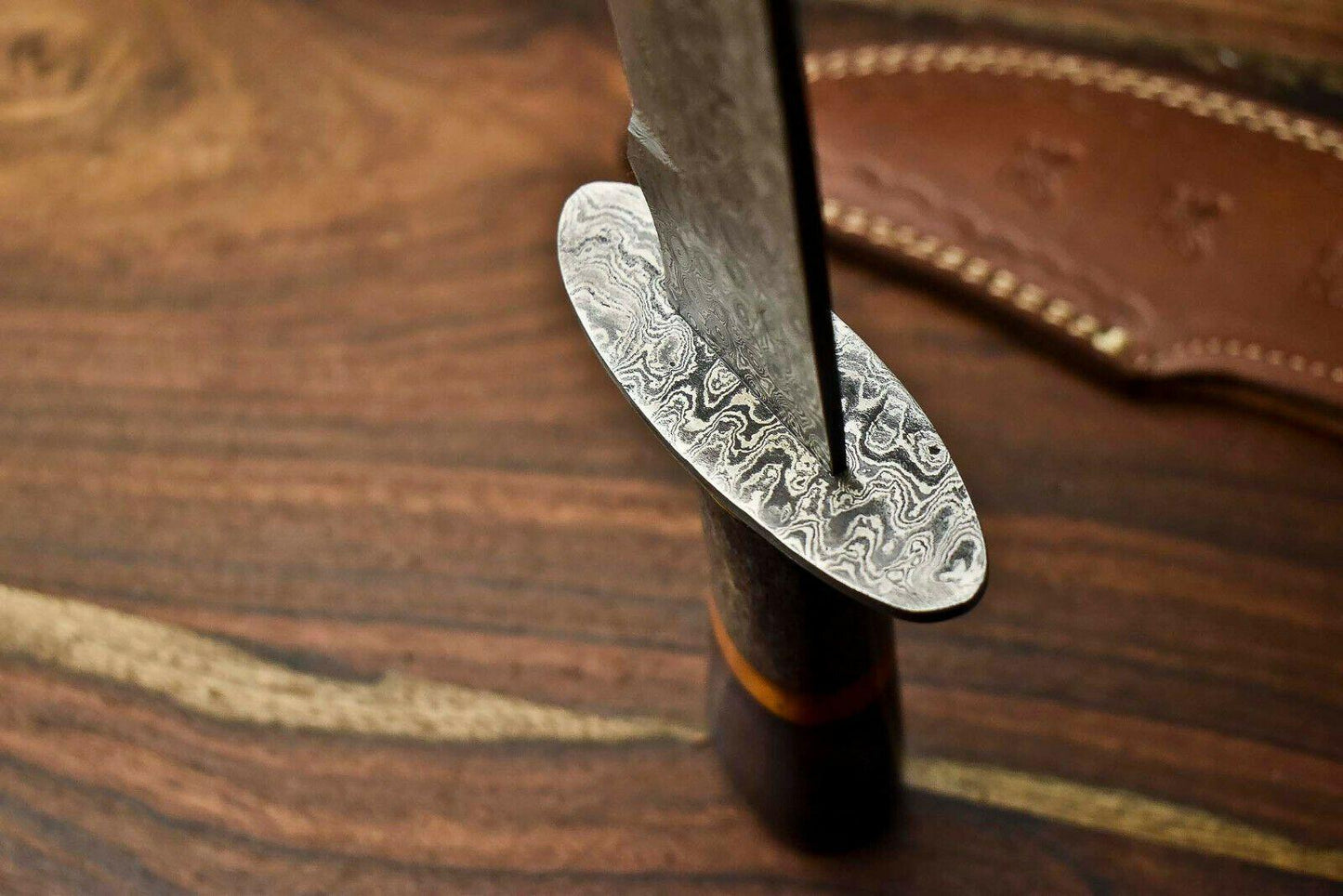 17 Inch Damascus Steel Bowie Knife with Camel Bone Handle