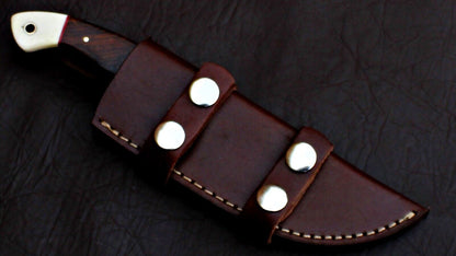 Custom Handmade D2 Tool Steel Hunting Skinner Knife with Leather Sheath – Full Tang EDC