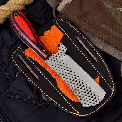 Handmade Bull Cutter Knife With Sheath Cowboy Bull Cutter Knife With Horse File Steel Blade