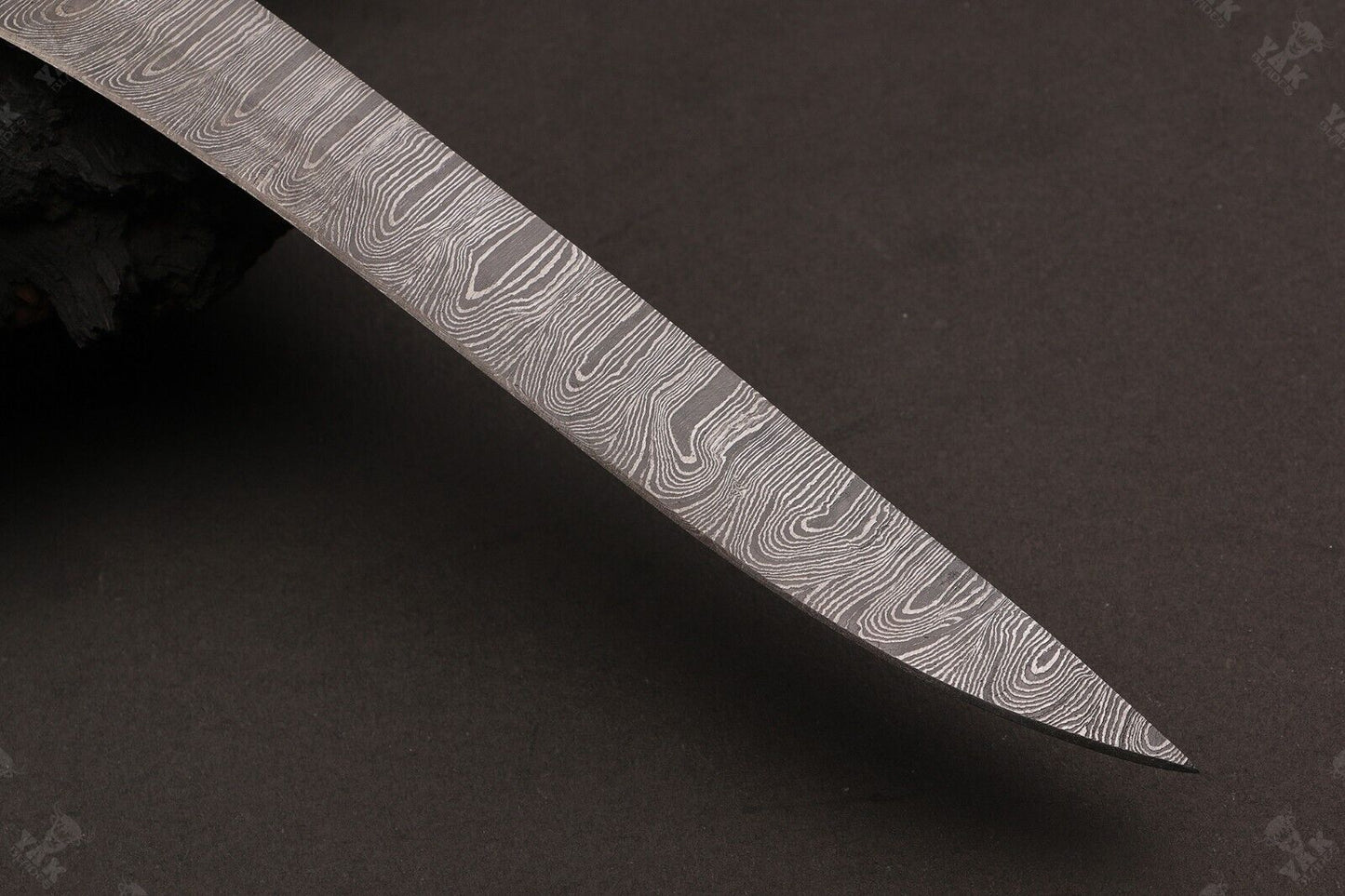 12" Custom Hand Forged Twist Damascus Fillet Knife With Pakka Wood Handle & Leather Sheath