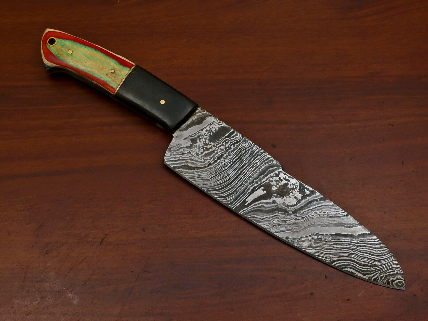 CUSTOM HAND FORGED DAMASCUS KITCHEN CHEF KNIFE, HUNTING KNIFE