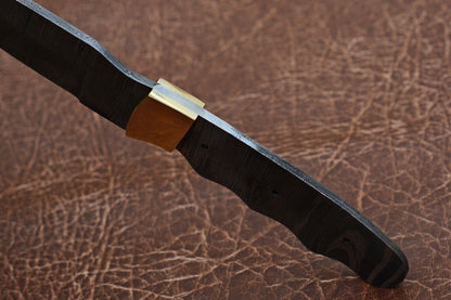 Twist Damascus Knife Blank with Full Tang and Drop Point Blade for Custom Making