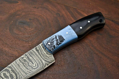 Handmade Damascus Chef Hunting Knife | Corian Handle – Custom Full Tang