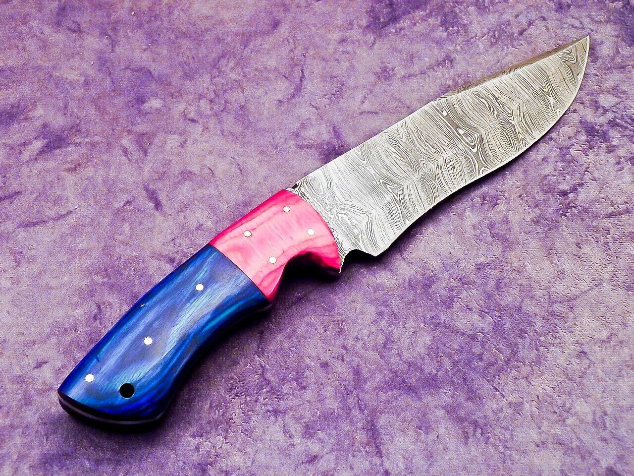 13.0" Handmade Damascus Steel Chef Knife with Hardwood & Resin Handle