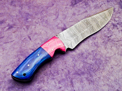 13.0" Handmade Damascus Steel Chef Knife with Hardwood & Resin Handle