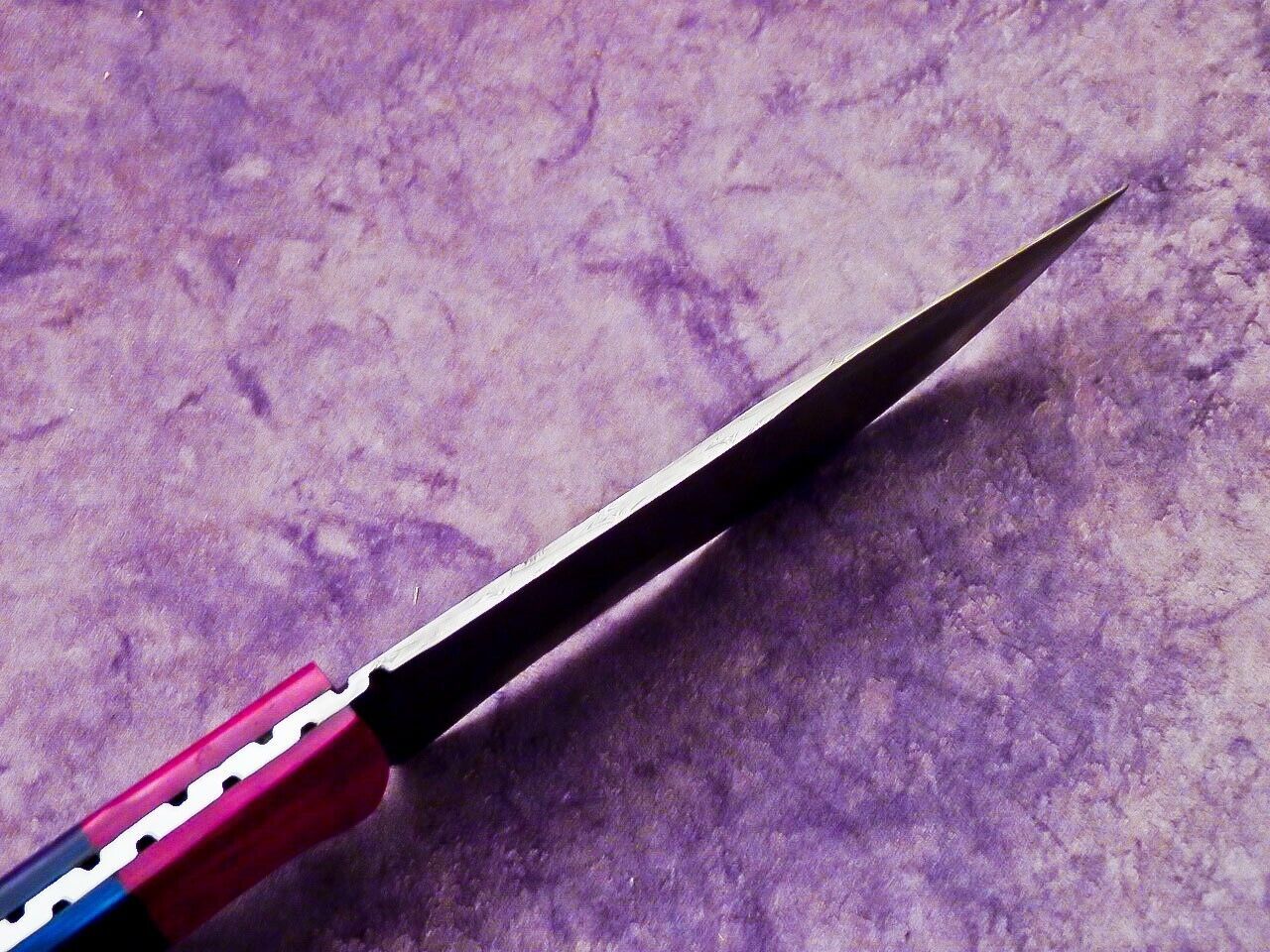 13.0" Handmade Damascus Steel Chef Knife with Hardwood & Resin Handle