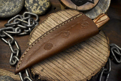7.0" Twist Damascus Skinner Knife Mixed Material EDC Fixed Blade Closeout
