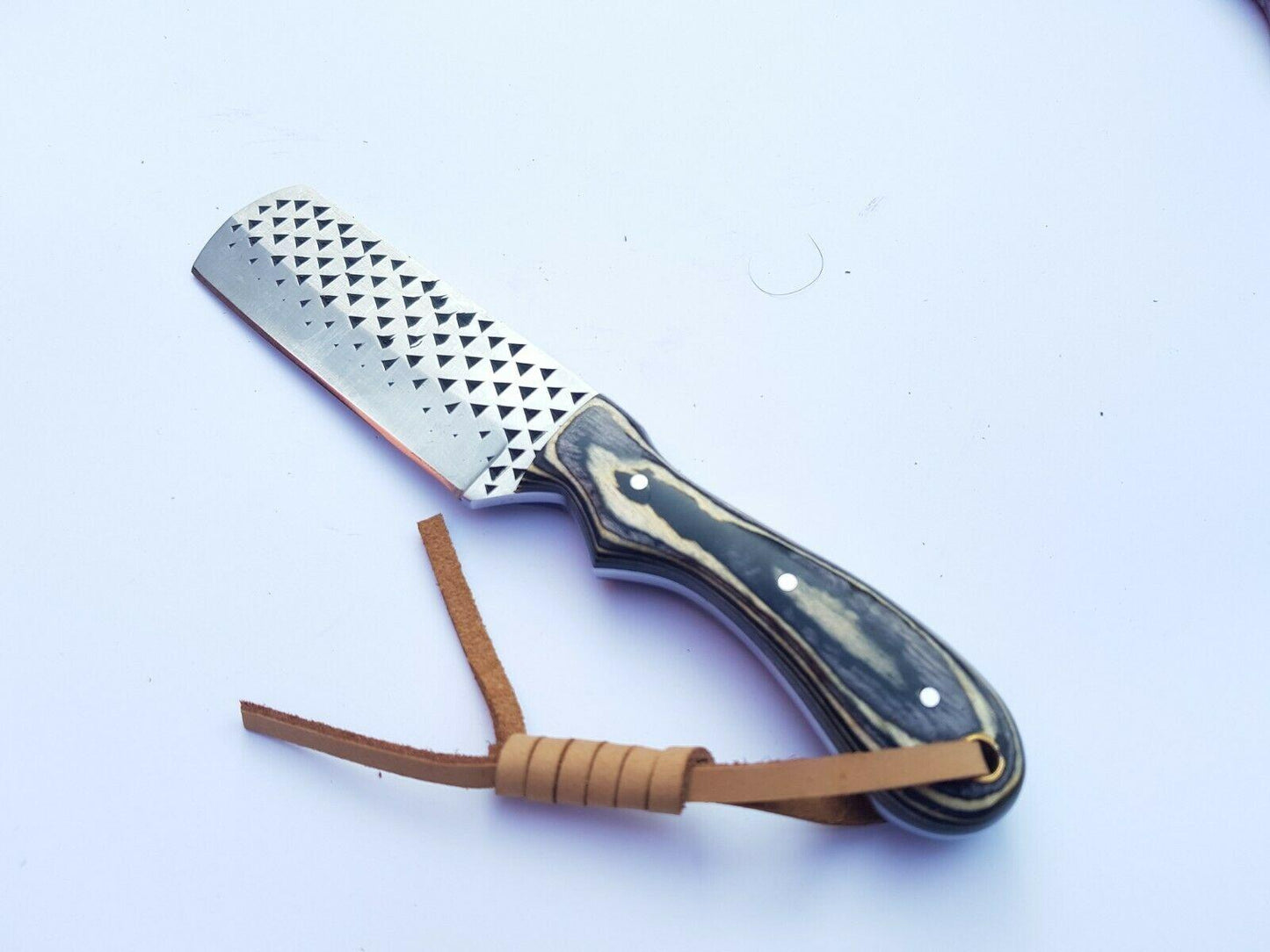 Cowboy Bull Cutter Knife With Pakka Wood Handle Custom Bull Cutter Knife & Leather Sheath