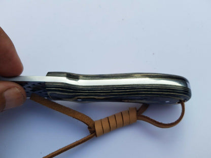 Cowboy Bull Cutter Knife With Pakka Wood Handle Custom Bull Cutter Knife & Leather Sheath