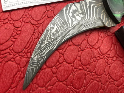 8" Hand Forged Damascus Karambit Knife Best Karambit Damascus Steel With Wood Handle